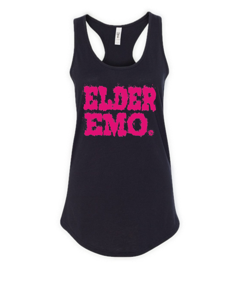 Elder Emo Racerback Tank - Black & Pink