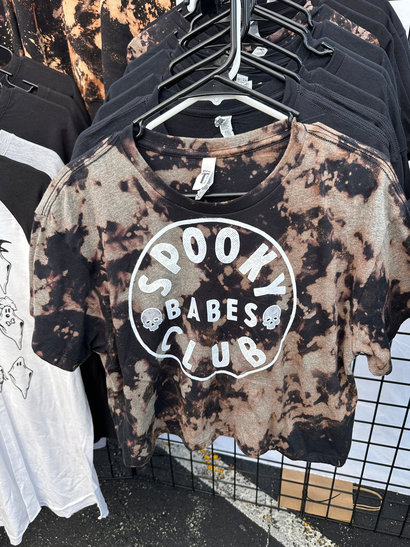 Spooky Babes Crop Top - Bleached