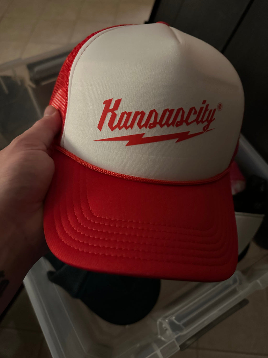 Commandeer Brand Kansascity Trucker Hat White/Red