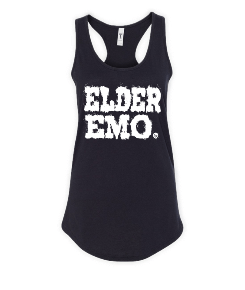 CommandeerBrand Elder Emo Racerback Tank - Black & White