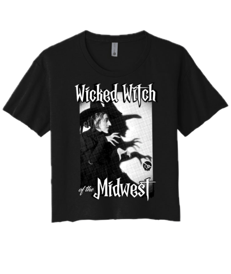 CommandeerBrand Wicked Witch of the Midwest Crop Top - Black